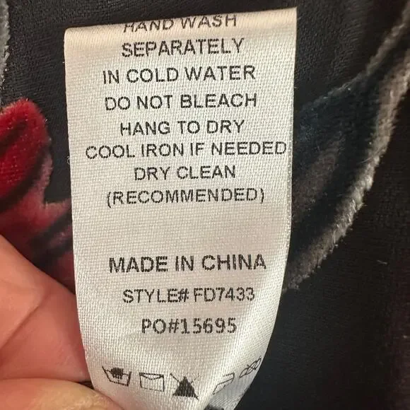 Fate Womens‎ Large Floral Velvet Mini Dress Sheer Romantic Cottagecore - Picture 9 of 13